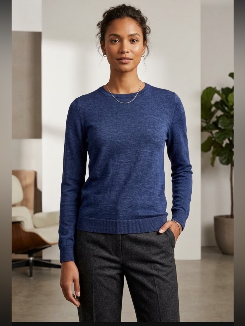 Lululemon Merino Wool Blend Midnight Navy Long Sleeve Sweater Size XS